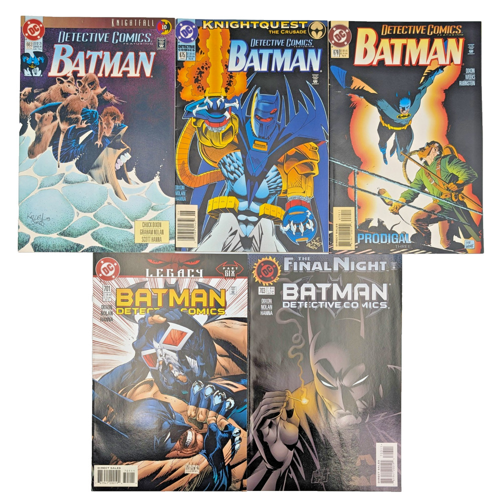 Detective Comics 663 675 679 701 703 Lot DC Comics 1993-1996 Knightfall Legacy M